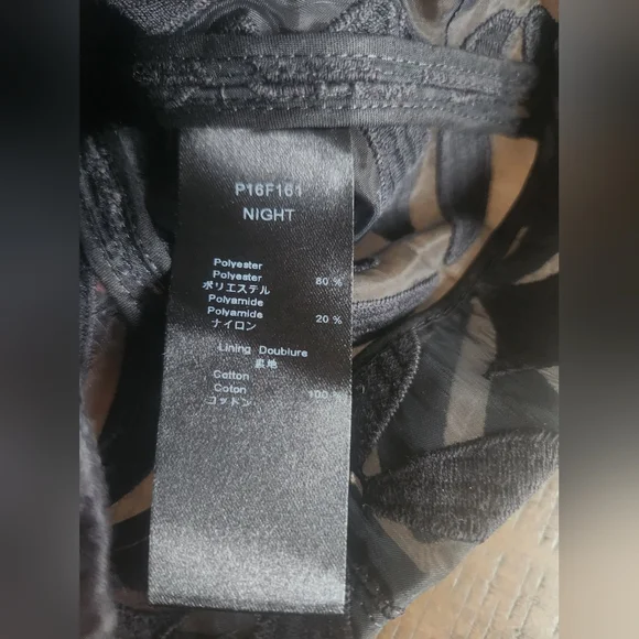 NWT Anne Fontaine Black Floral Zipper Moto Jacket Sz Small - Picture 10 of 10